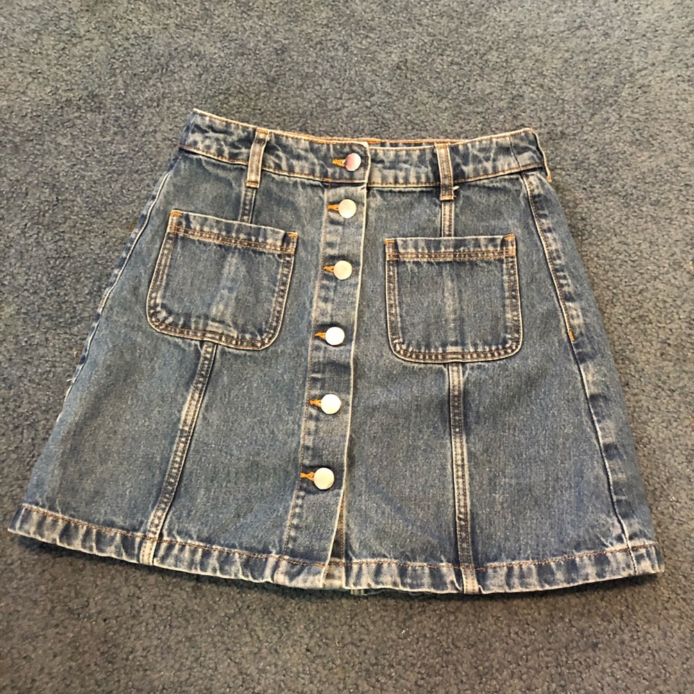 Button Up Jean Skirt